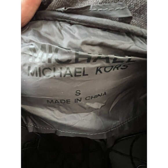 MICHAEL KORS Jacket Small Gray Coat Quilted Full Zip Logo - Picture 6 of 7